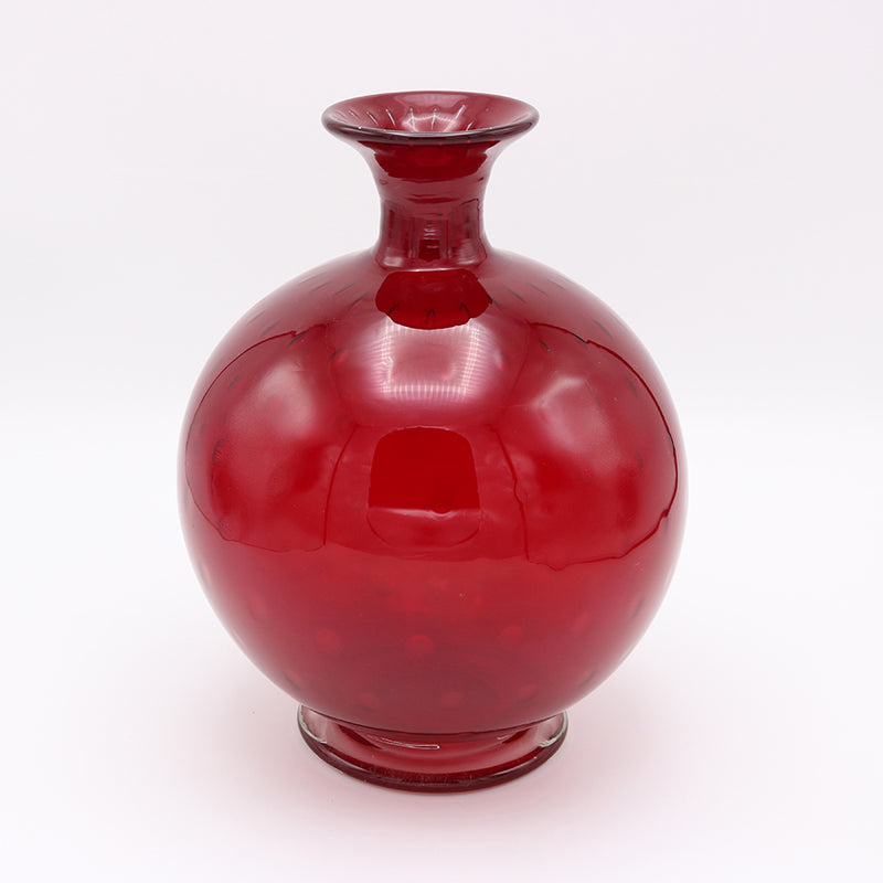 Venini A Bolle Ruby Glass Vase Murano Italy circa 1950