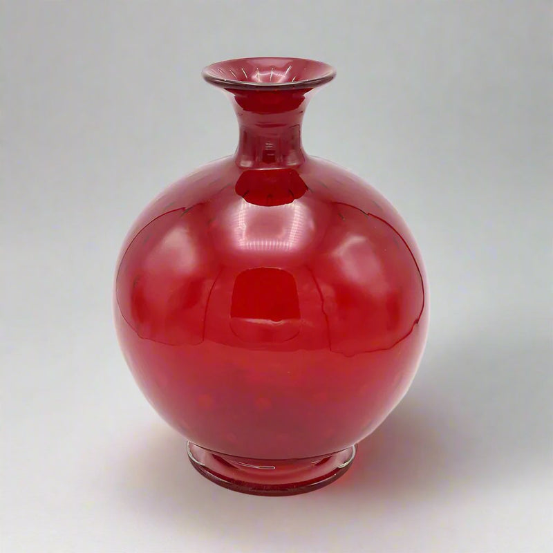 Venini A Bolle Ruby Glass Vase Murano Italy circa 1950