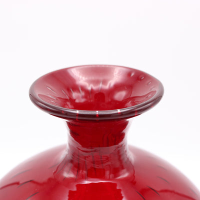 Venini A Bolle Ruby Glass Vase Murano Italy circa 1950