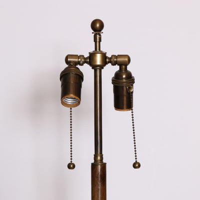 Modern Italian Walnut Marble Lamp Italy circa 1950