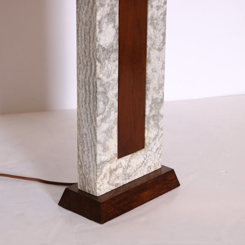 Modern Italian Walnut Marble Lamp Italy circa 1950