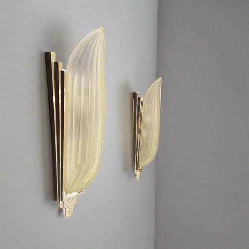 Pair Genet et Michon Style Art Deco Wall Sconces France.