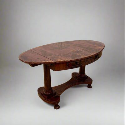 Biedermeier Period Oval Mahogany Library Table desk Germany circa 1820