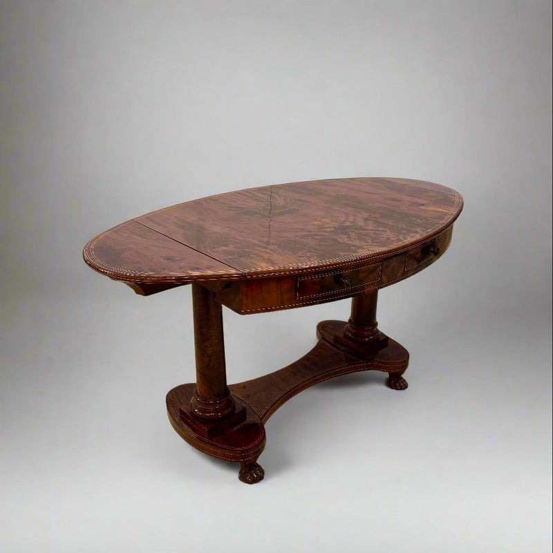 Biedermeier Period Oval Mahogany Library Table desk Germany circa 1820