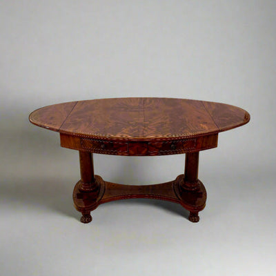 Biedermeier Period Oval Mahogany Library Table desk Germany circa 1820