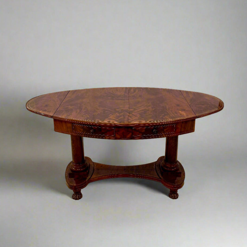 Biedermeier Period Oval Mahogany Library Table desk Germany circa 1820