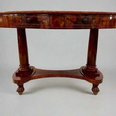 Biedermeier Period Oval Mahogany Library Table desk Germany circa 1820