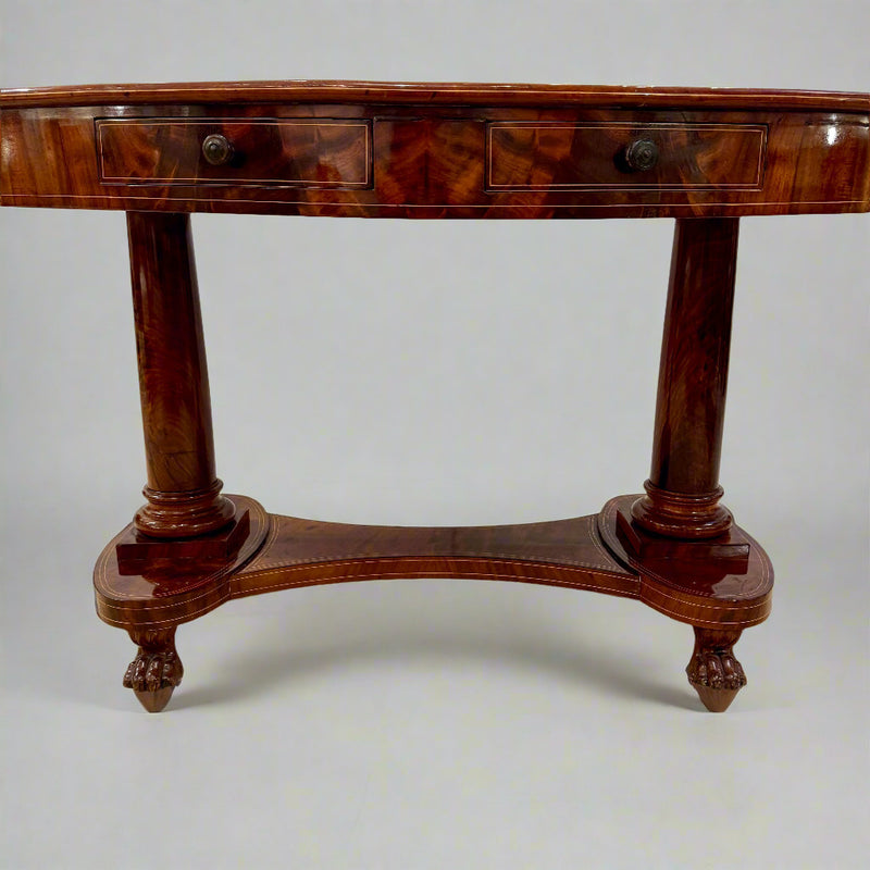Biedermeier Period Oval Mahogany Library Table desk Germany circa 1820