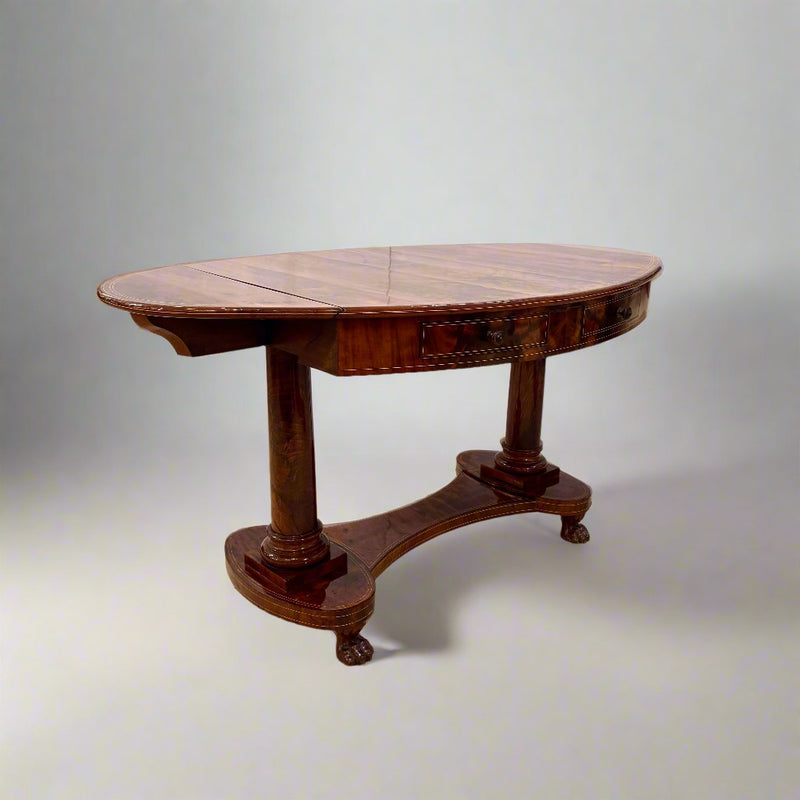 Biedermeier Period Oval Mahogany Library Table desk Germany circa 1820