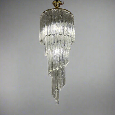 Venini Art Glass Spiral Chandelier Italy circa 1950