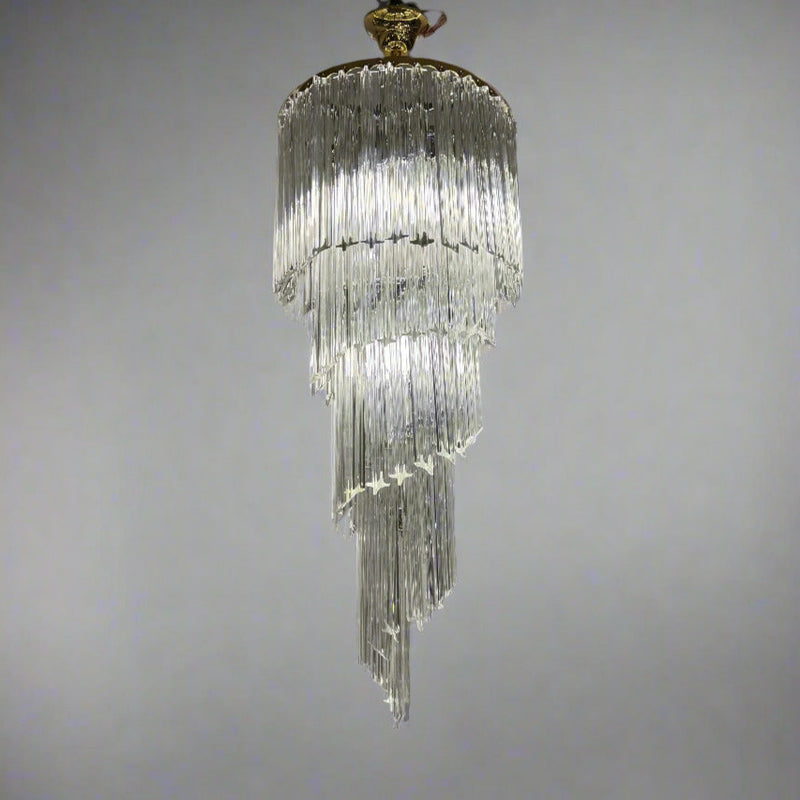 Venini Art Glass Spiral Chandelier Italy circa 1950