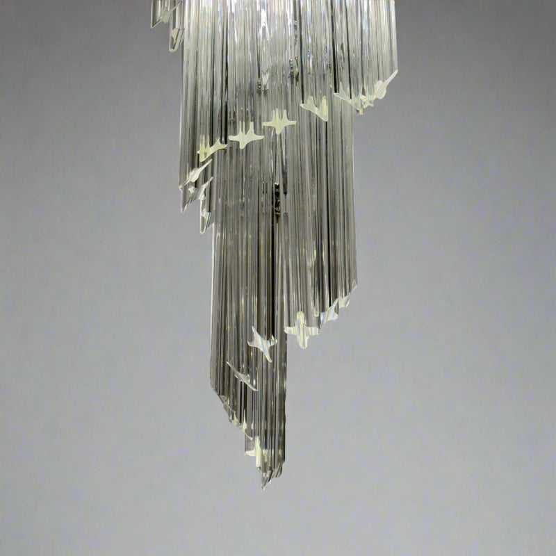 Venini Art Glass Spiral Chandelier Italy circa 1950