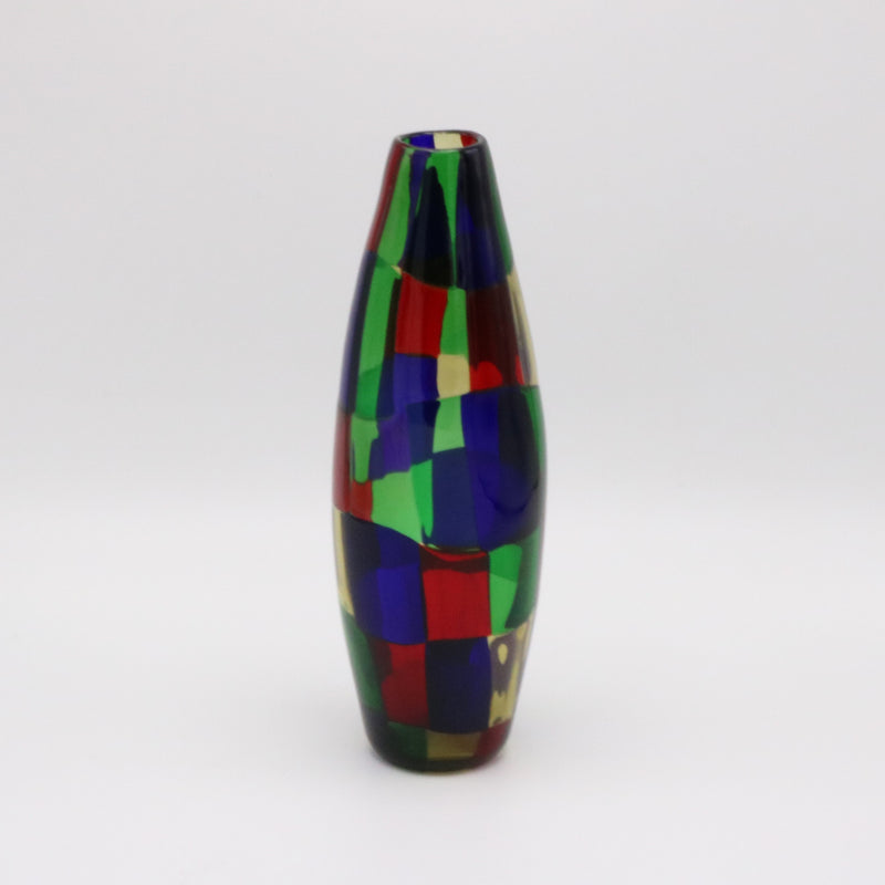 Fulvio Bianconi Art Glass for Venini "Pezzato" Vase Italy circa 1950