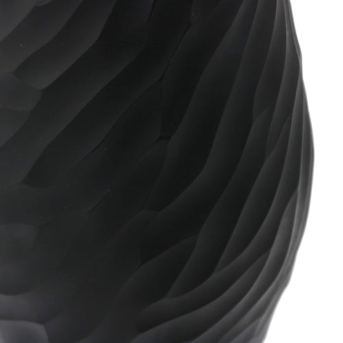 Ferro Italian Murano Art Glass Black Vase Italy 1990