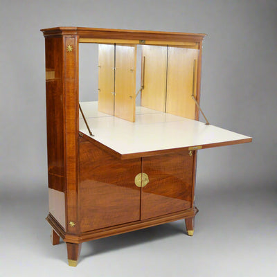 De Coene Freres Art Deco Period Walnut Bar Cabinet, Belgium circa 1930