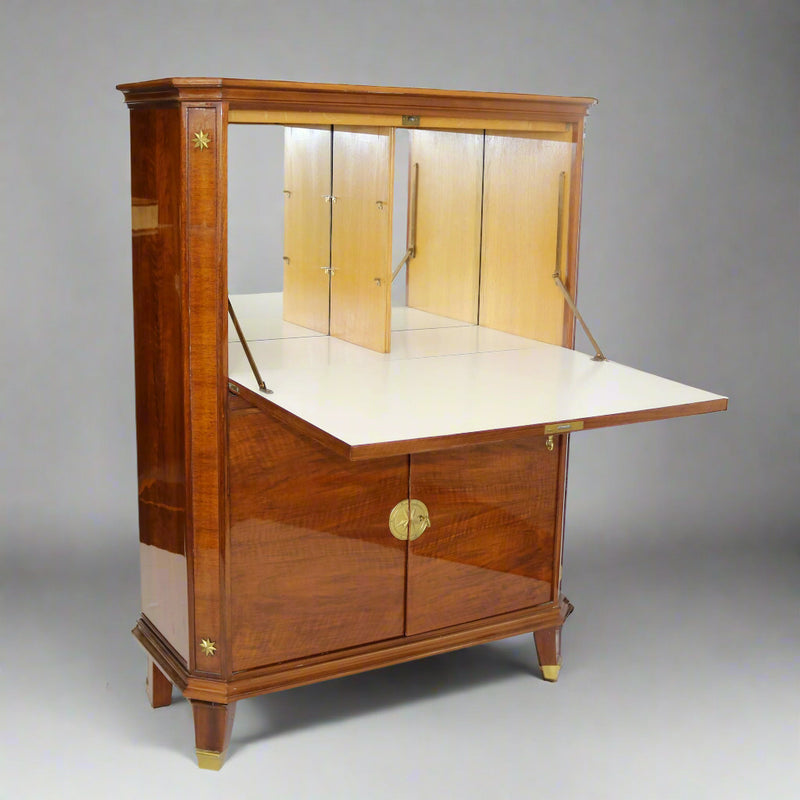 De Coene Freres Art Deco Period Walnut Bar Cabinet, Belgium circa 1930