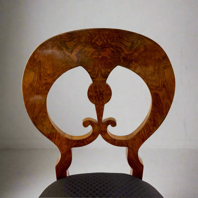 Biedermeier Period Burl Walnut Chair Austria circa 1820