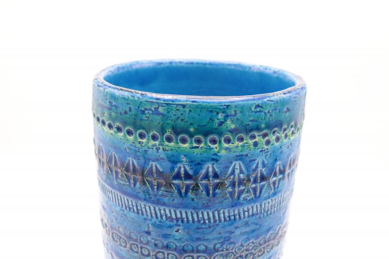 Bitossi Blue Glazed Ceramic Vase