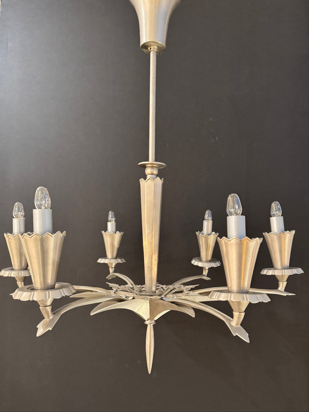 Art Deco Six Light Chandelier designed by Schweitzer & Graeff, Berlin, 1930's