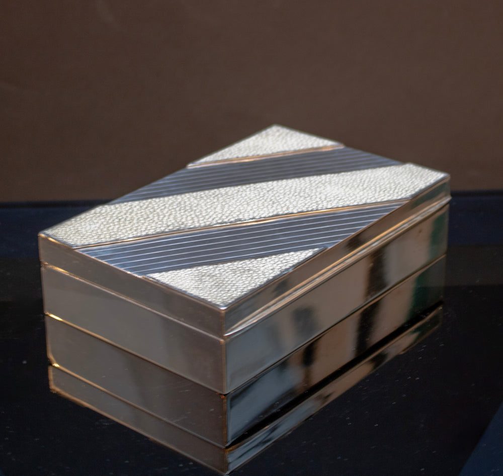 Vintage Shagreen and Silver Box
