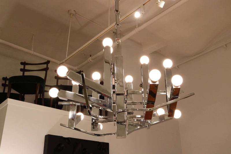 Italian Modernist Sixteen Light Chandelier