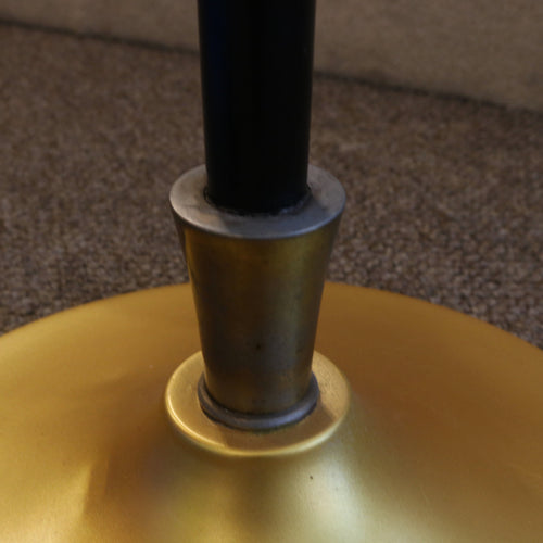 French Art Deco Black & Gold Floor Lamp Torchiere , 1930's