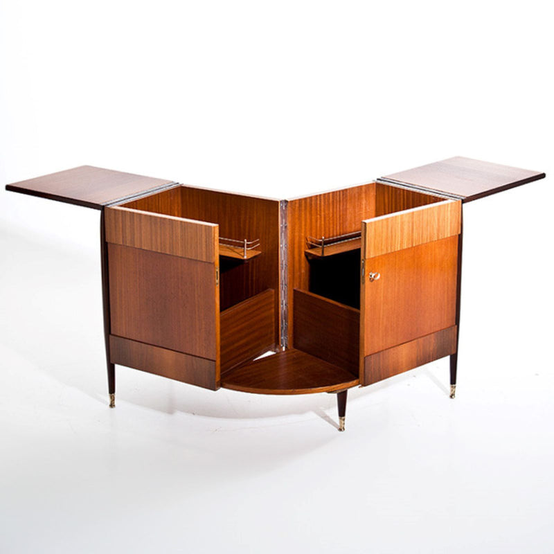 Italian Modernist Folding Bar Cabinet