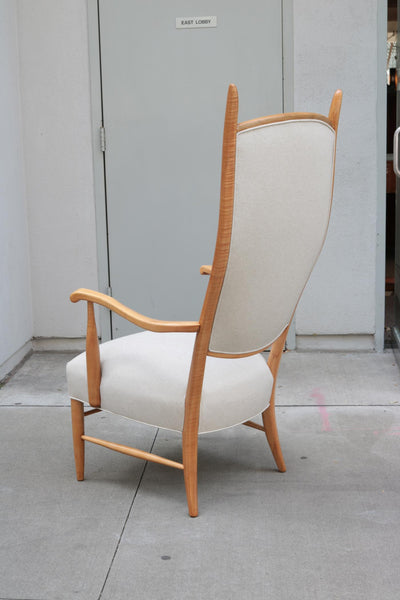 Mid-Century Modern Curved Tallback Armchair attributed to  Edward Wormley , 1950's