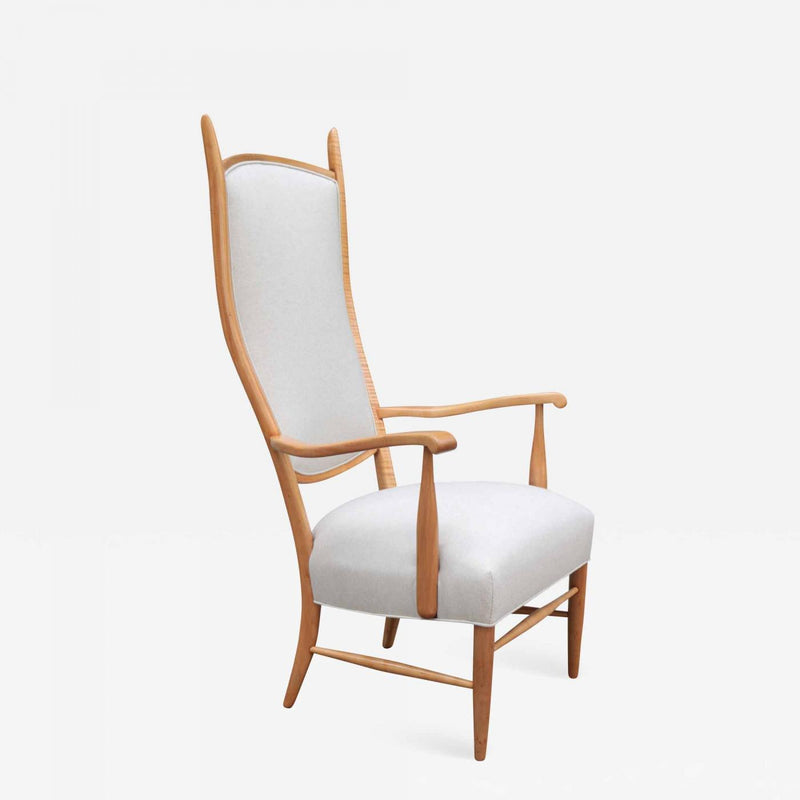 Mid-Century Modern Curved Tallback Armchair attributed to  Edward Wormley , 1950&