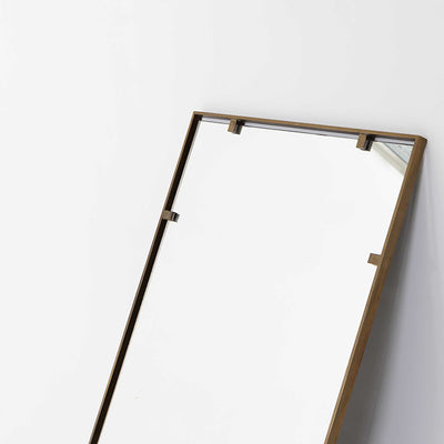 Italian Modernist Brass Mirror , 1960's