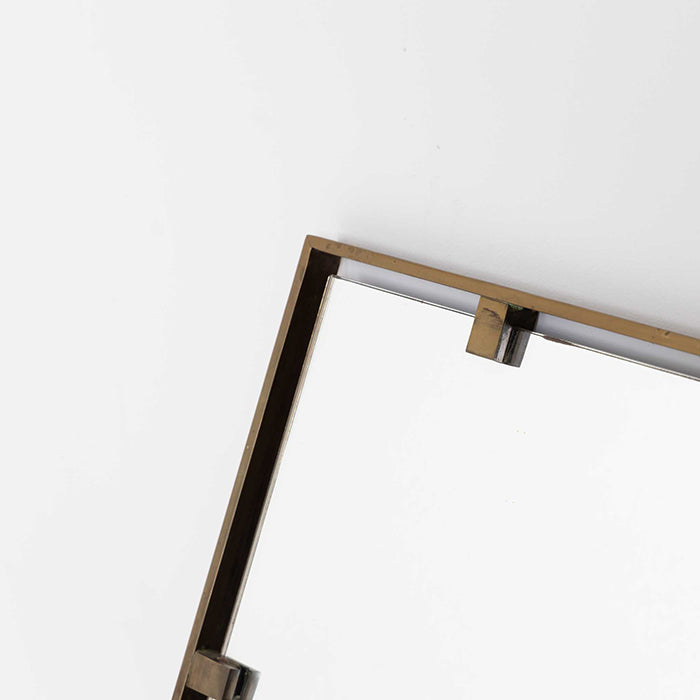 Italian Modernist Brass Mirror , 1960&