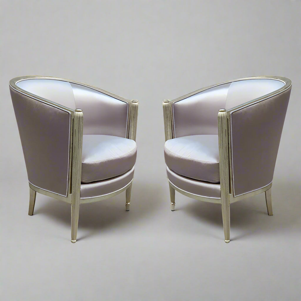 Pair Of Art Deco Giltwood Bergeres , France 1930's