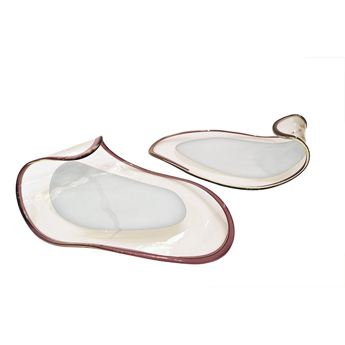 Pair of Murano glass dishes as centrepieces, Italy Late 20th century