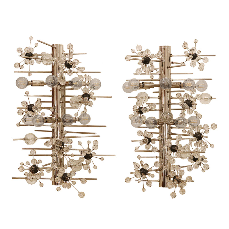 Pair of Lobmeyr Sputnik Cylinder Sconces