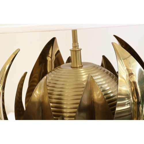 Single Italian Mid-Century Brass Table Lamp , 1950's