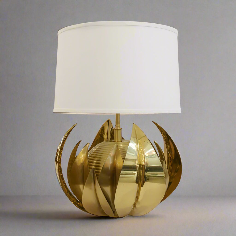Single Italian Mid-Century Brass Table Lamp , 1950's