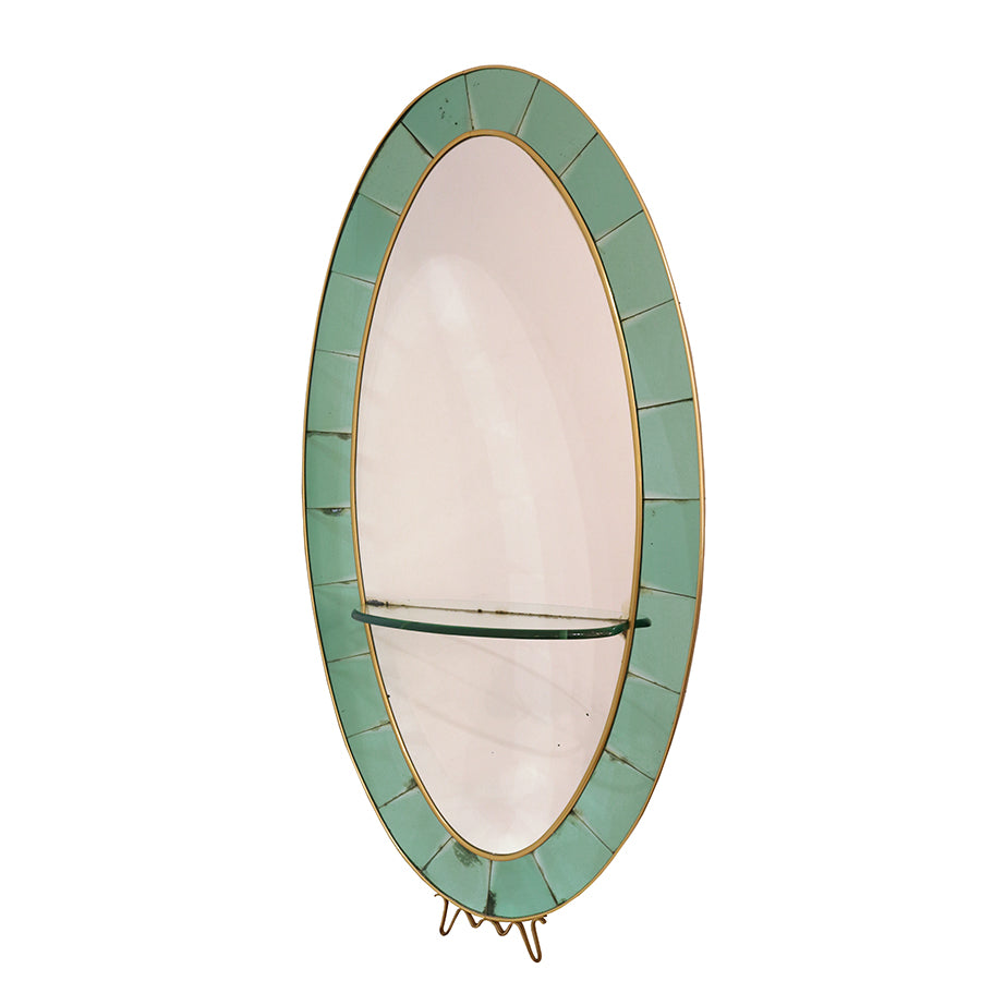 Cristal Arte Large Scale Oval Floor Mirror, Italy 1960's