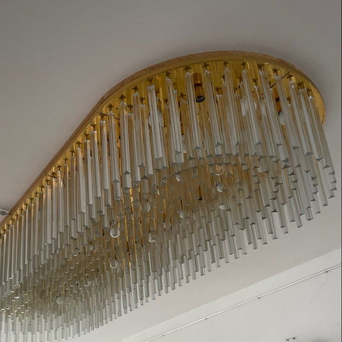 Monumental Triedro Chandelier by Venini, Italy, Mid 20th Century