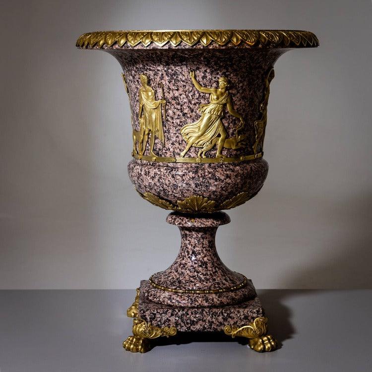 Granite Crater Vase, German or Swedish, around 1830