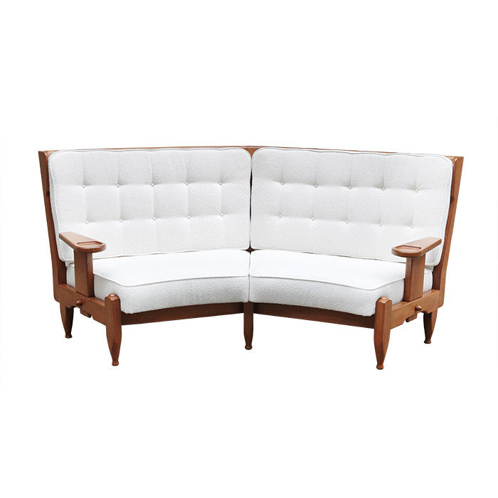 Modernist Oak Sofa by Guillerme et Chambron