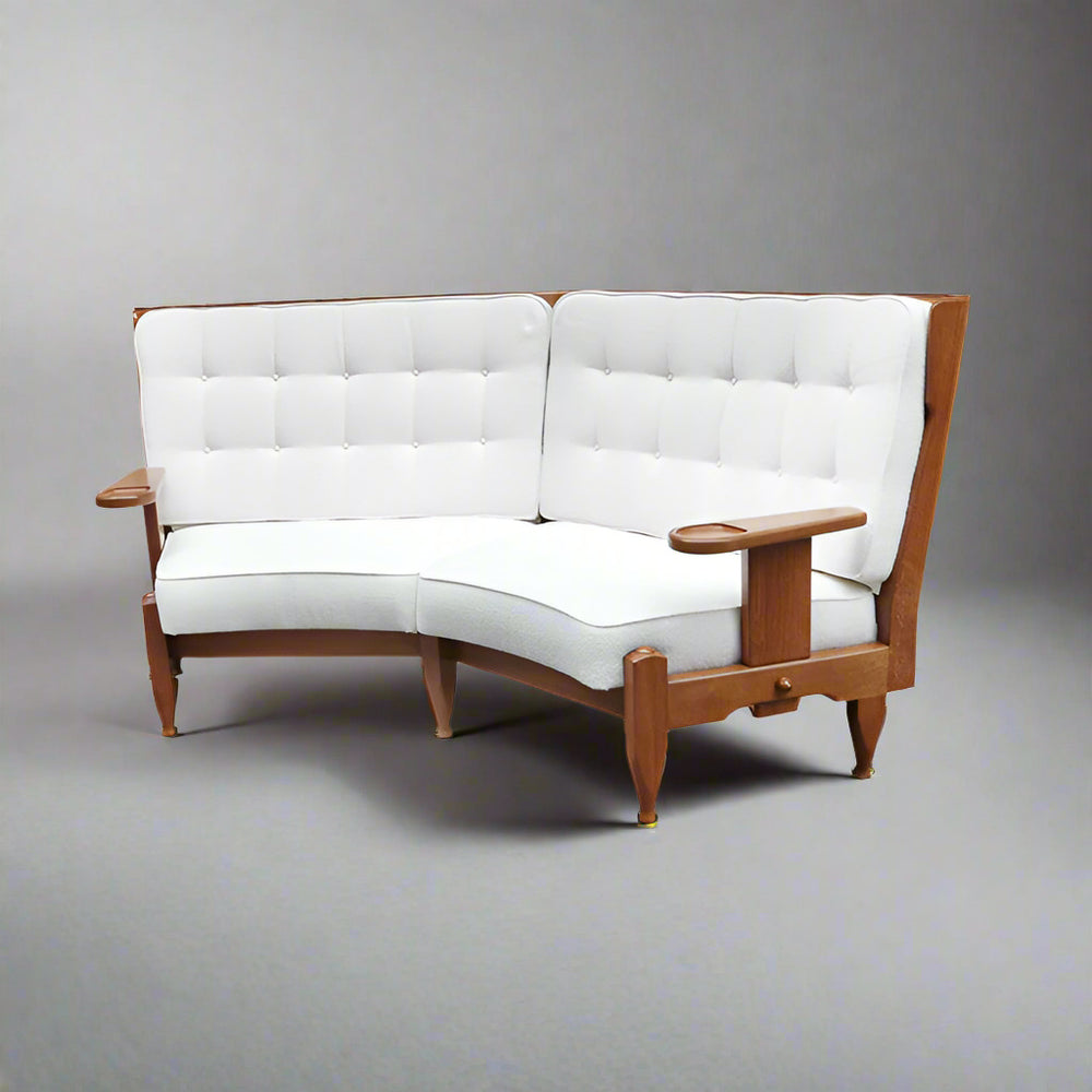 Modernist Oak Sofa by Guillerme et Chambron
