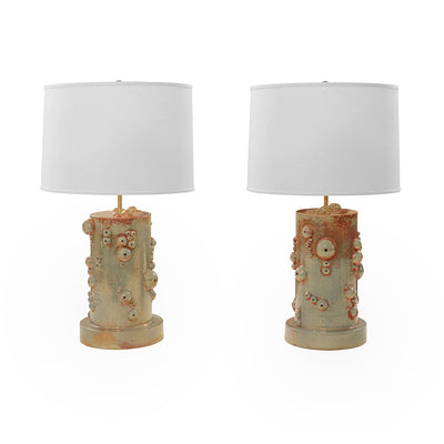 Pair of Sculptural Ceramic Modernist Table Lamps