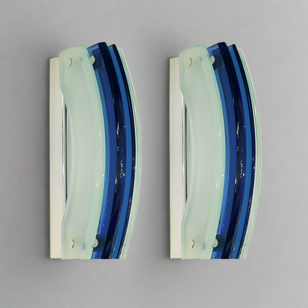 Pair of Modernist Italian Art Glass Sconces by Veca