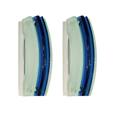 Pair of Modernist Italian Art Glass Sconces by Veca