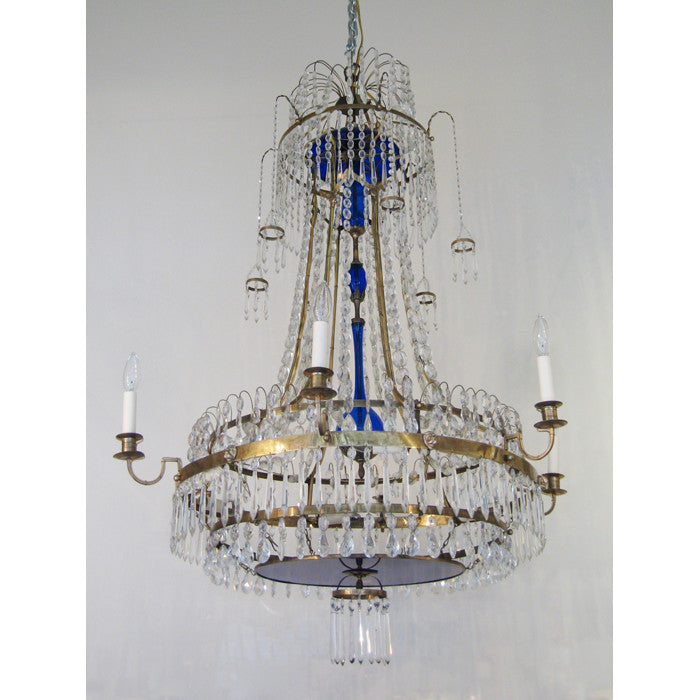 Russian Neoclassical Six Light Crystal Chandelier circa 1800