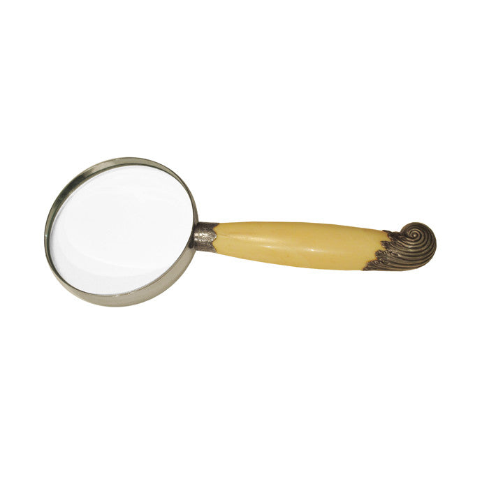 Fine Sterling Silver and Bone Desk Magnifying Glass