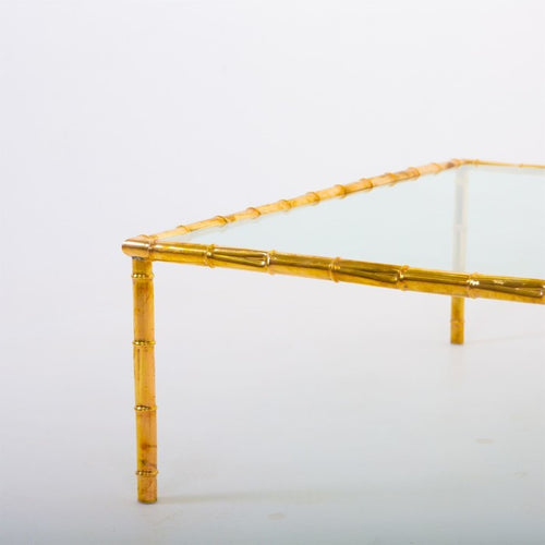 Large Modernist Brass Coffee Table