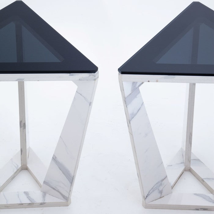 Pair of Triangular Modernist Side Tables