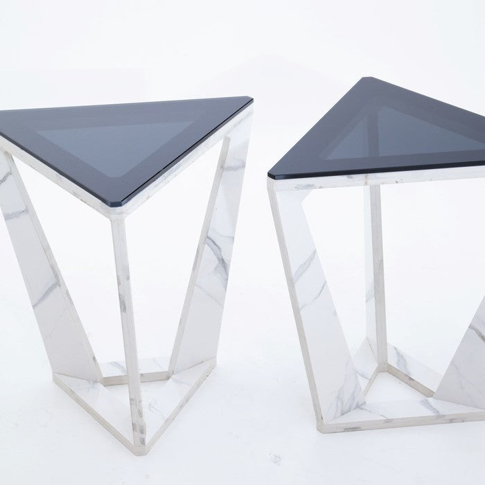 Pair of Triangular Modernist Side Tables