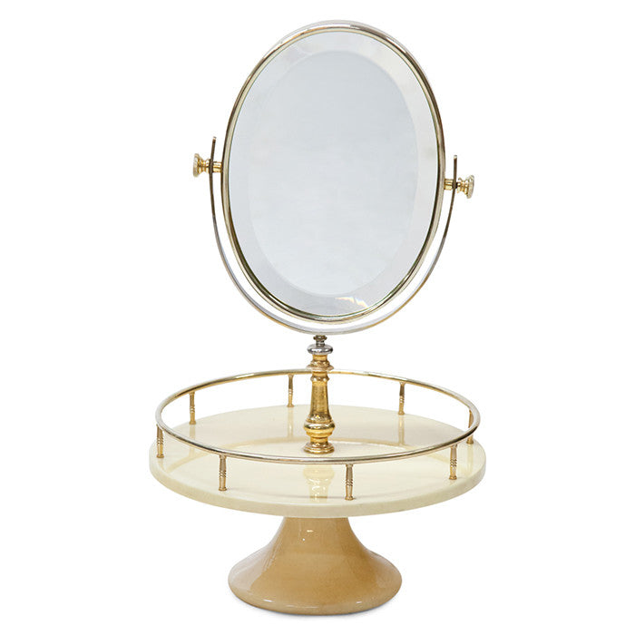 Aldo Tura Modernist Parchment Table Mirror